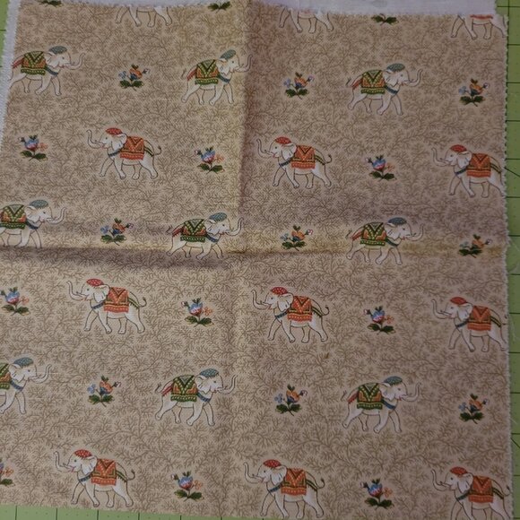 Circus Elephants & Monkeys Fabric Swatches Each Piece 13" x 26" - Picture 3 of 6